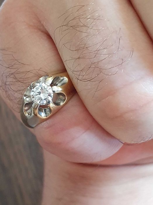 Colectie personala Gypsy aur masiv cu diamant natural FLAWLESS 0,85CT