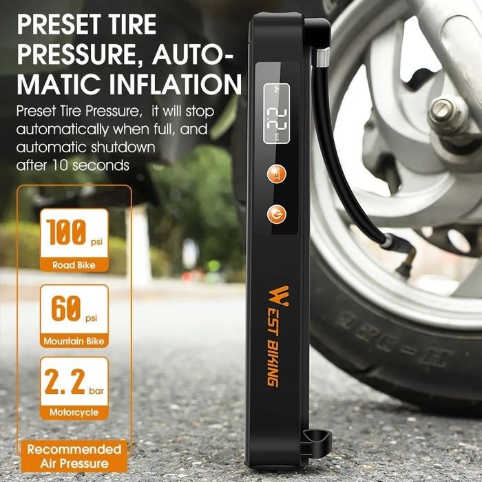 Pompa de aer inteligenta bicicleta-moto