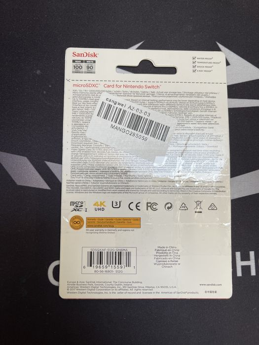 Sandisk micro sd card nintendo switch etc 512 gb