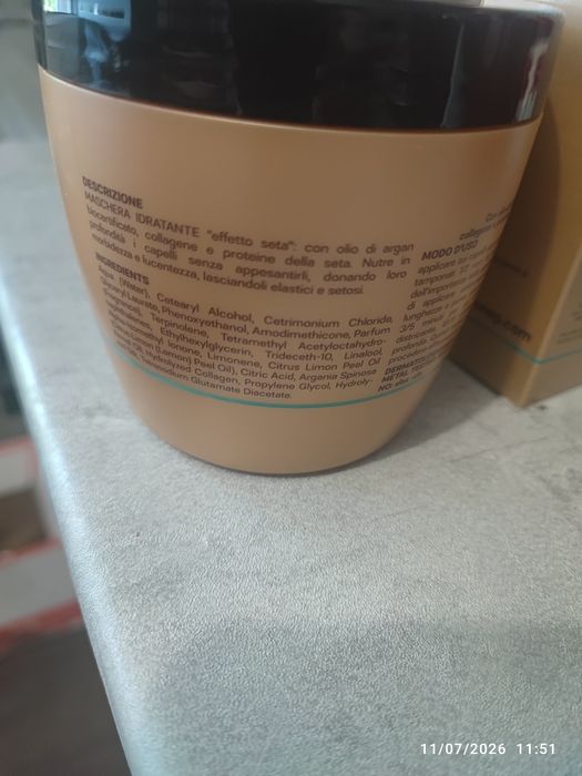 Mască hidratantă efect de mătase lumina și ulei de argan pentru netezirea  firelor