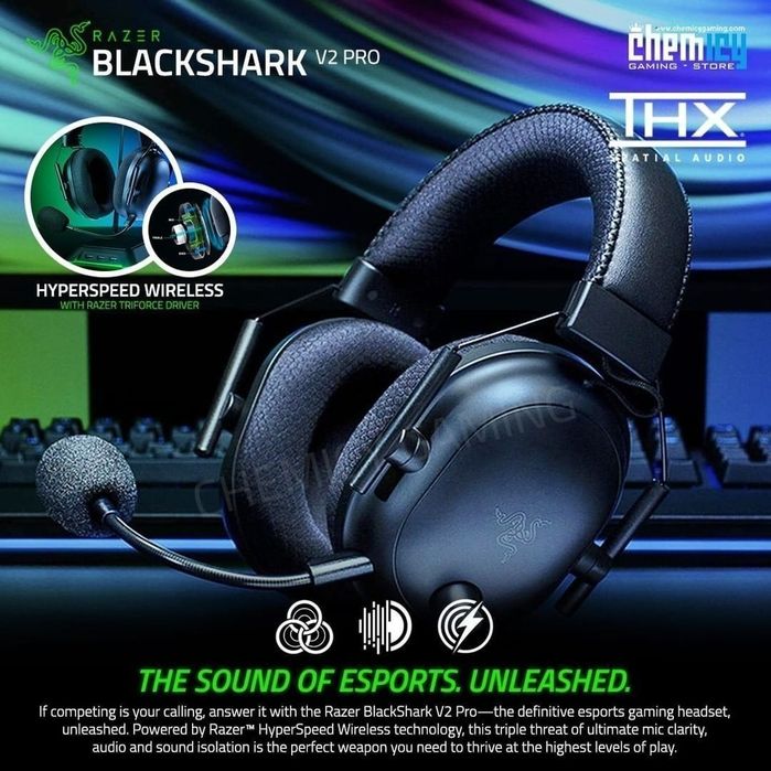 Razer blackshark v2 pro 2022 Black Беспроводные Наушники/Гарнитура