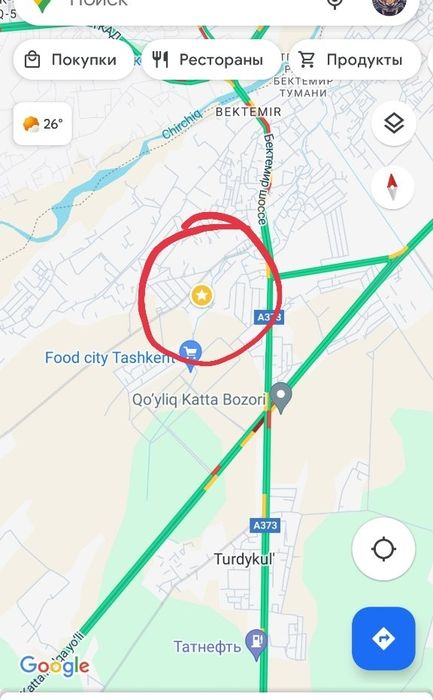 6 sotok yer Bektemir t. Fut sity orqasida