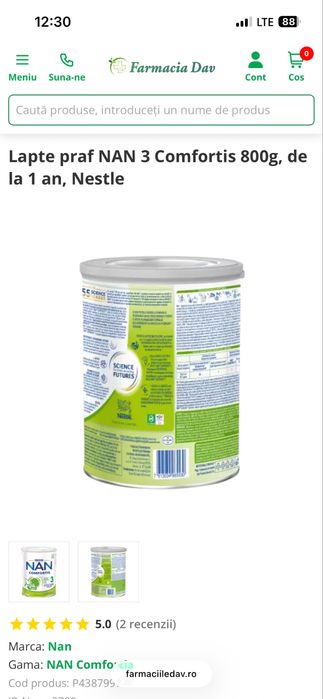 Lapte praf comfortis nr 3