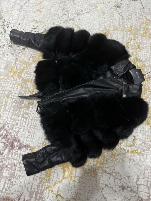 Blana naturala Bennessi  maneci din piele detasabile
