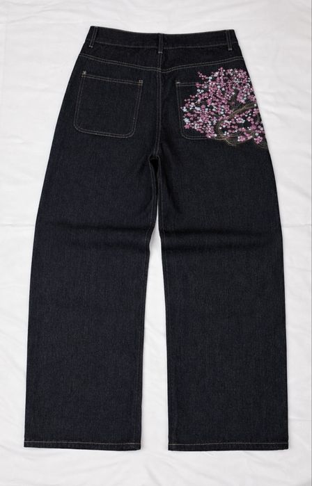 Blugi Blossom Baggy cu Broderie V2 jeans stil Y2K,casual,unisex