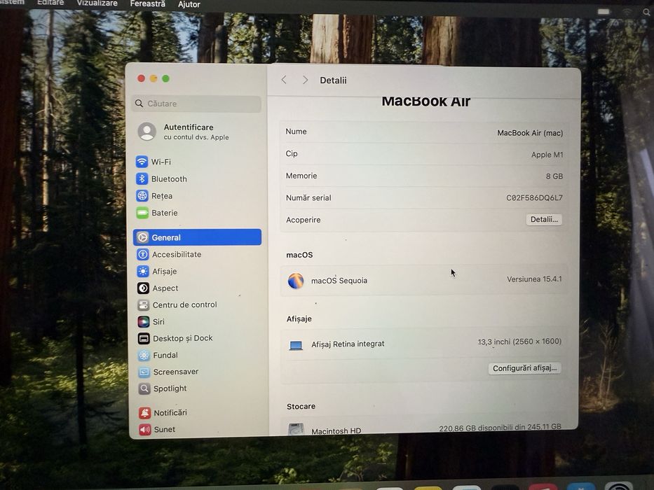 Macbook Air M1 256GB Garantie Universul Telefoanelor