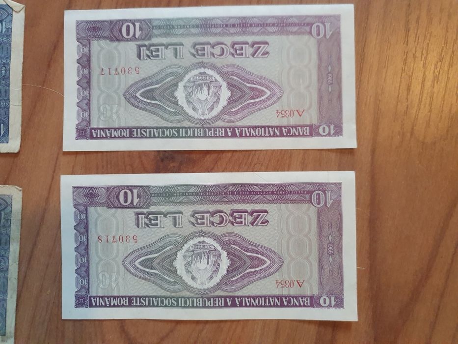 Bancnote una suta lei (X10) si zece lei (X2) -1966