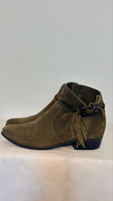 Botine dama Kennel & Schmenger, piele întoarsă kaki, mărimea 38