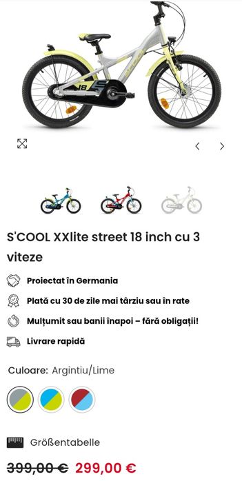 Bicicleta copii s cool xlite18