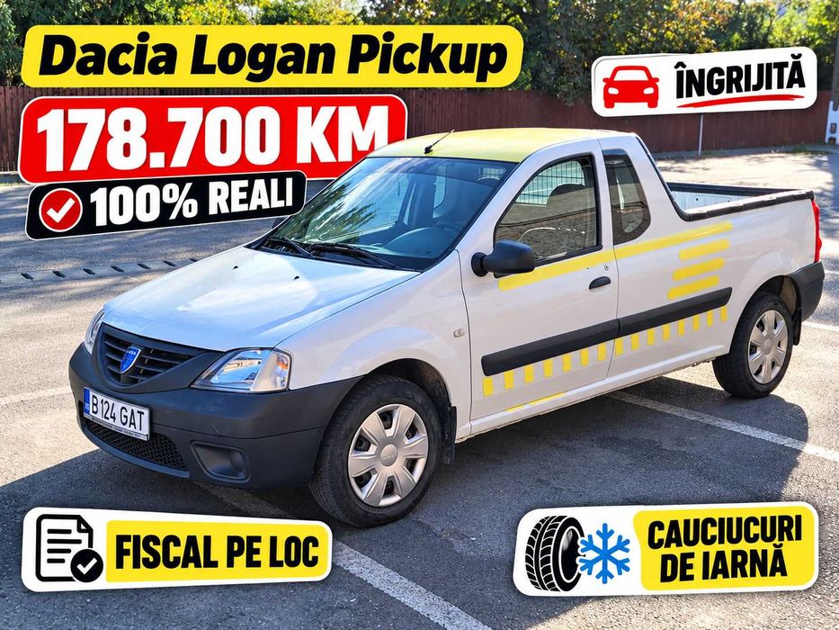 Propietar, Vand Dacia Logan Pickup 178.700 KM REALI, îngrijit, fiscal pe loc, cauciucuri iarnă, itp valabil, asigurare valabilă