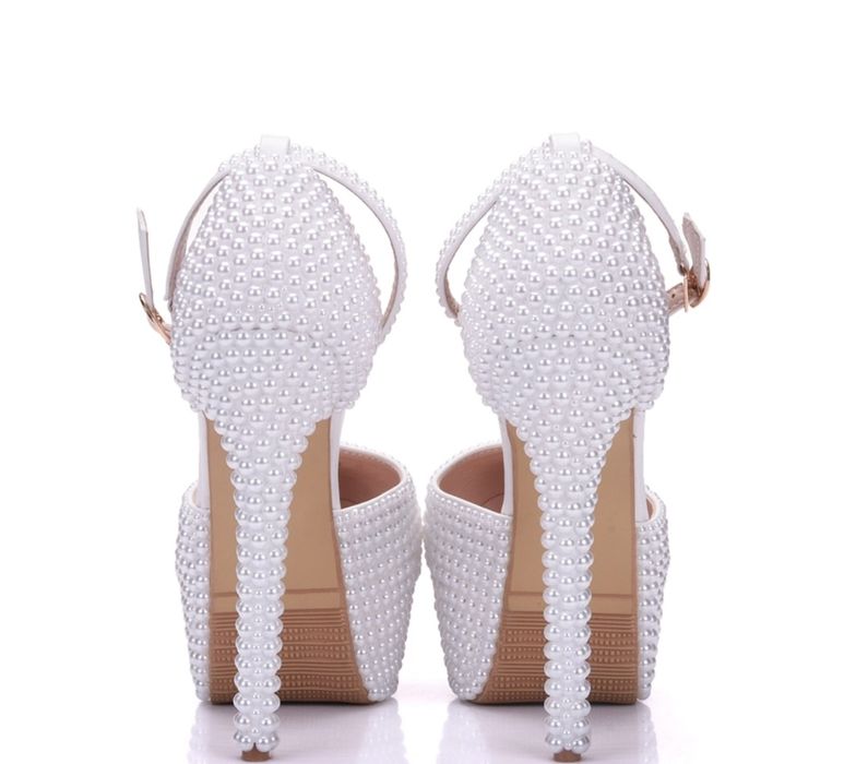 Pantofi mireasă cu perle, mărimea 37