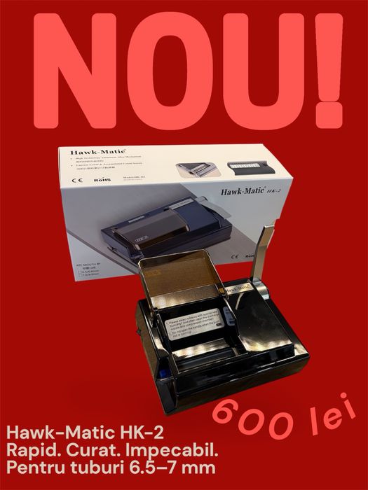 Hawk Matic HK-2 - Aparat electric de facut tigari, injector 6,5/7 mm