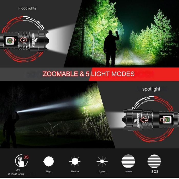 Фенер професионален тактически марка Shadowhawk,