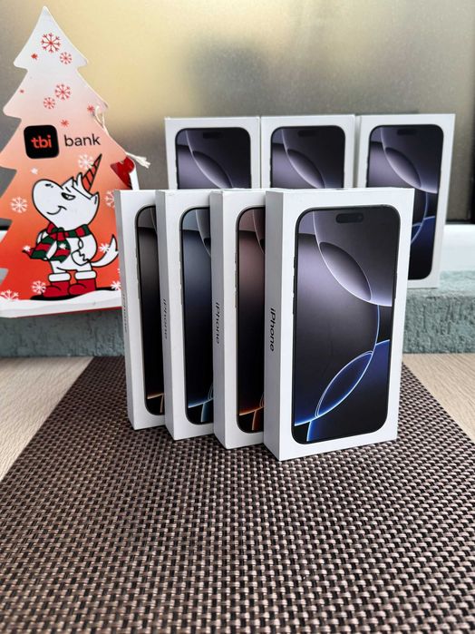 НЕРАЗПЕЧАТАН! iPhone 16 Pro Max Лизинг от 90лв/м BLACK WHITE NATURAL