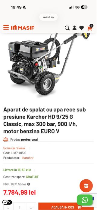 Aparat de spalat cu presiune Karcher HD9/25 G Classic