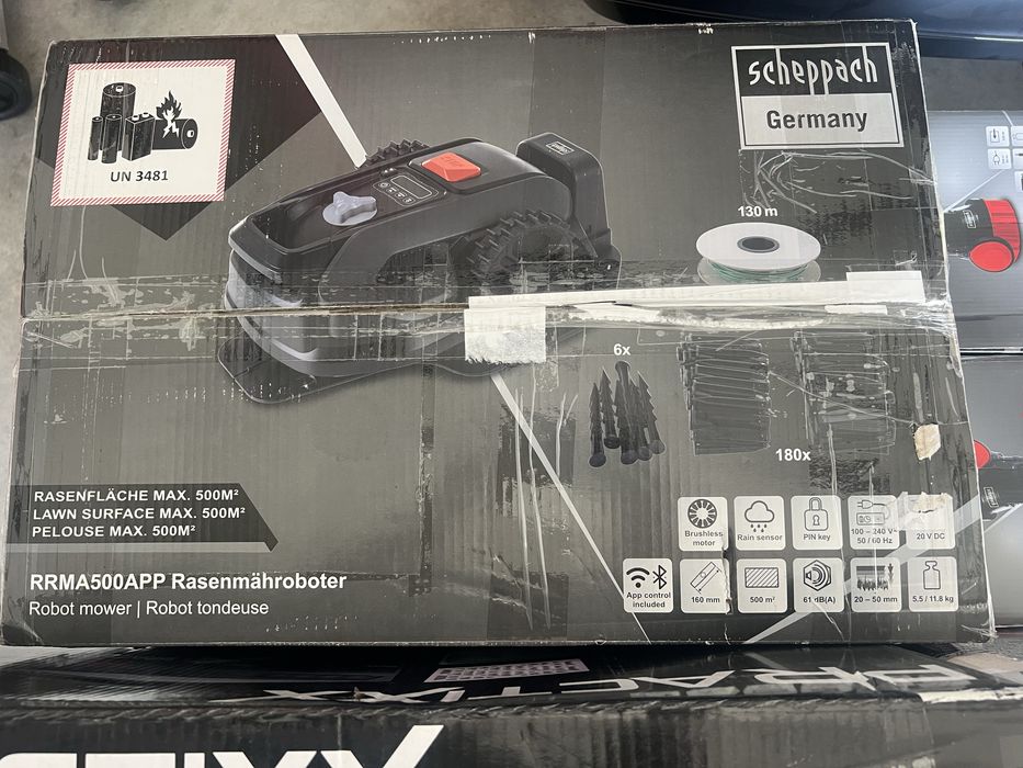 Косачка робот за трева - нова Scheppach RRMA300(300кв.м)и RRMA500APP