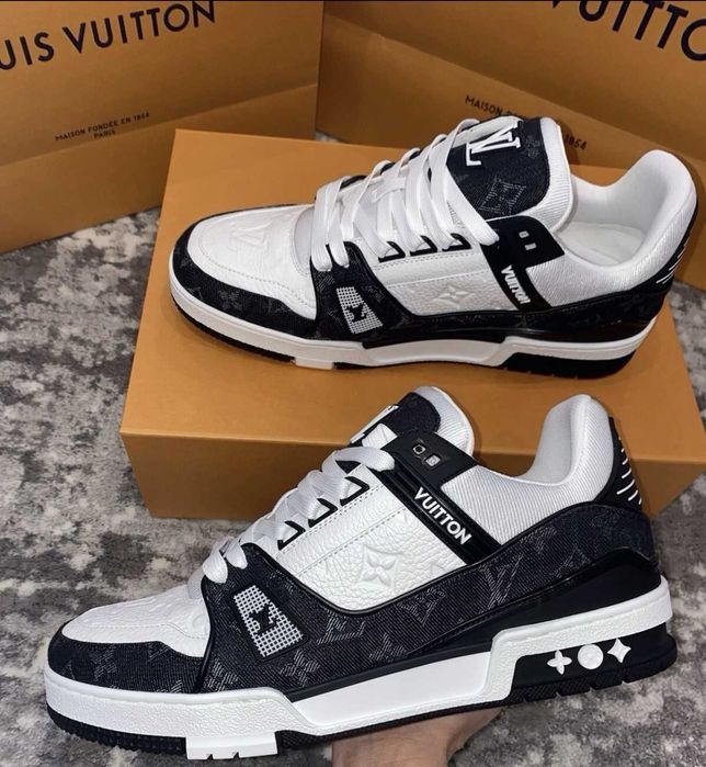 Adidasi Sport Sneakers Luis Vuitton LV Trainers Skate Black White - Livrare Verificare