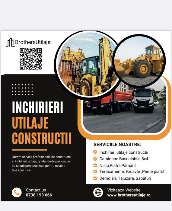 Închirieri Utilaje,Buldoexcavator,Camioane 8x4