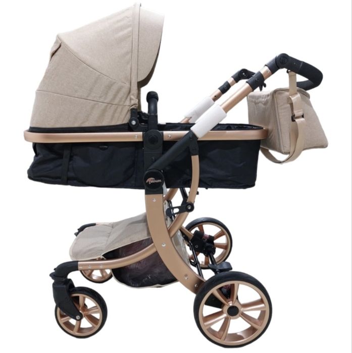 Коляска Teknum черно-бежевая