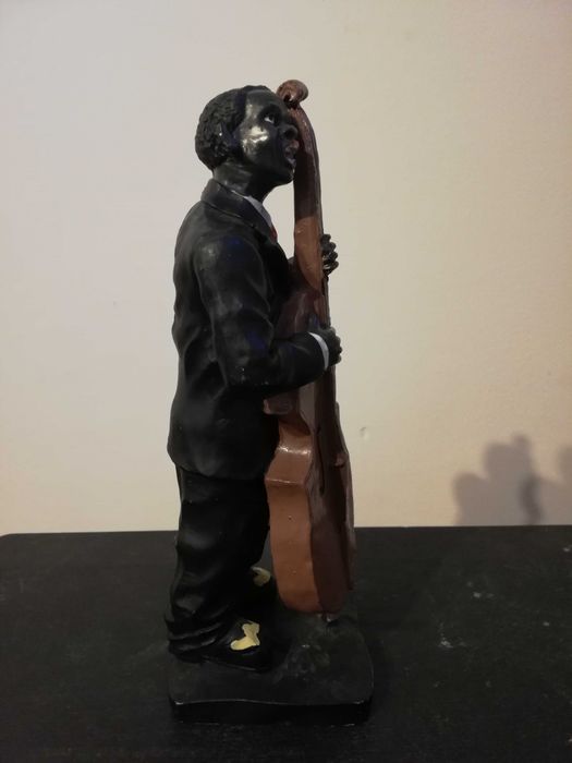 Statueta ceramica Contrabasist de jazz - stare Perfecta