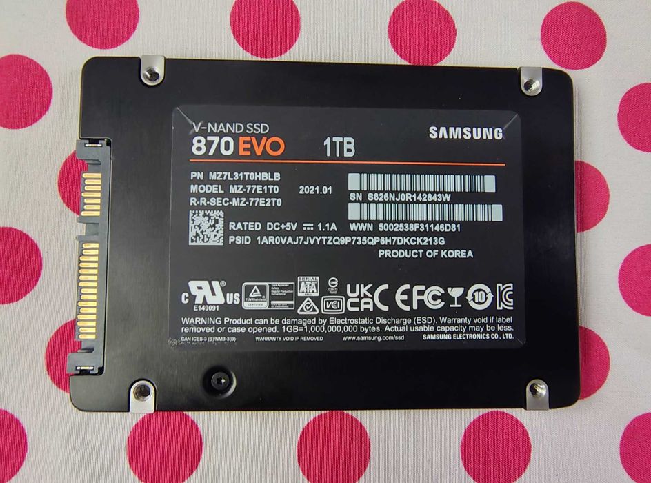 SSD Samsung 870 EVO 1 TB SATA-III 2.5 inch.
