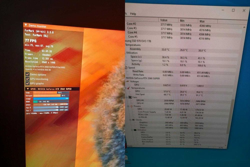 Palit 2060 super 8 GB/Asus tuf 3060 12 GB/