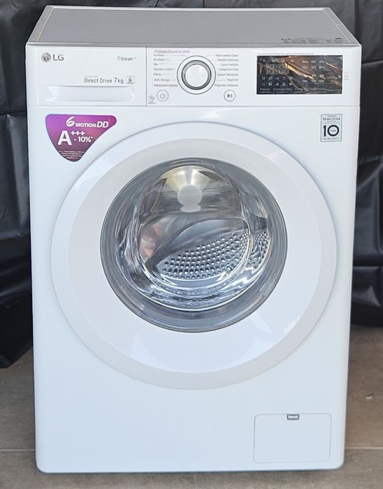 Mașină de spălat LG Slim 7kg – Steam, Direct Drive, 1200 rpm, programe copii/Rapid