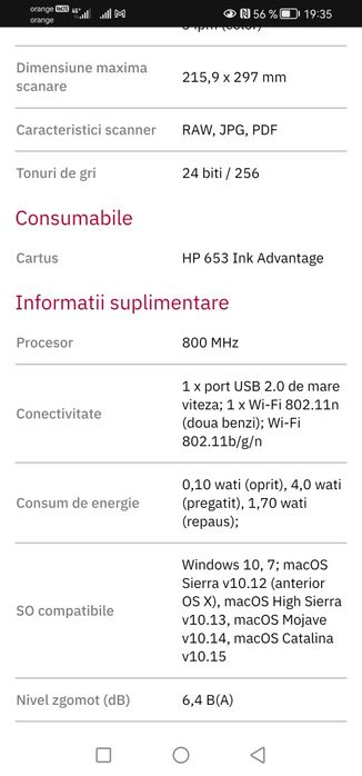Imprimanta multifunctional HP Deskjet 6475, print xerox scan USB Wifi