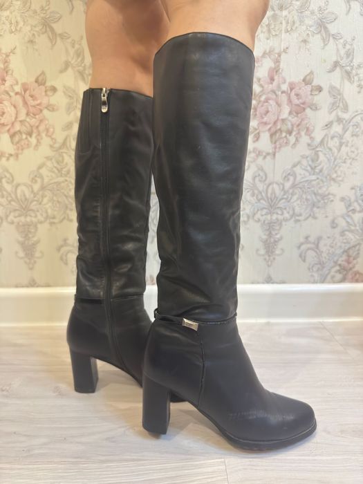 Сапоги кожаные осенние