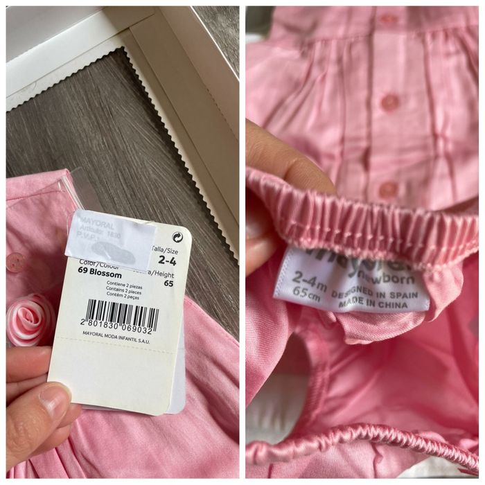 Rochiță roz mayoral 2-4 luni rochiță 65 cm