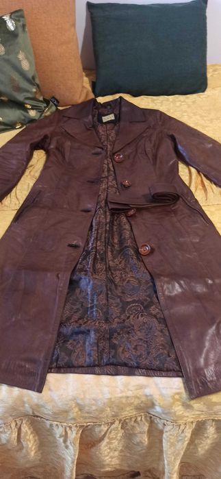 Кожено винтидж манто