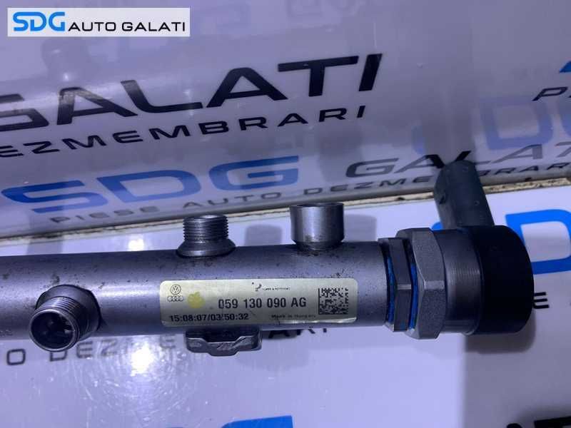 Rampa Presiune Injectoare cu Senzor Regulator Audi A6 C6 3.0 TDI V6 BNG BMK ASB 2005 - 2008 Cod 059130090AG 057130764F 0281002854 [M9817]