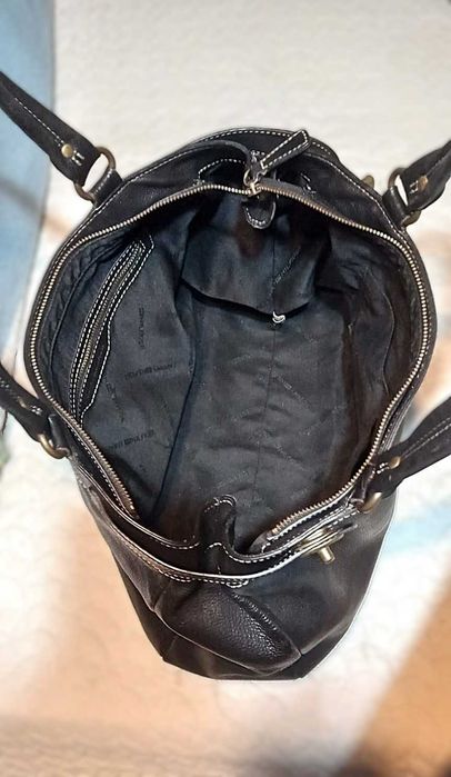 Geantă de umăr Hilfiger din piele naturală premium