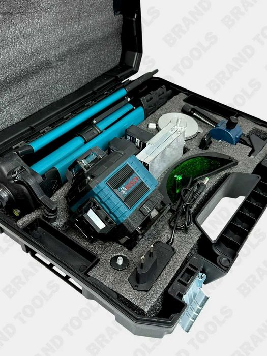 Лазерный уровень с штативом 4D 16L, управление через телефон и пульт