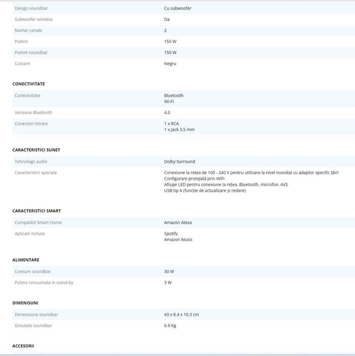 Soundbar Hama 2.1 SIRIUM3800ABT Smart Slim, wireless subwoofer