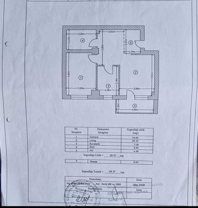 Vand apartament cu 2 camere transformat in 3 rezidential Confort City
