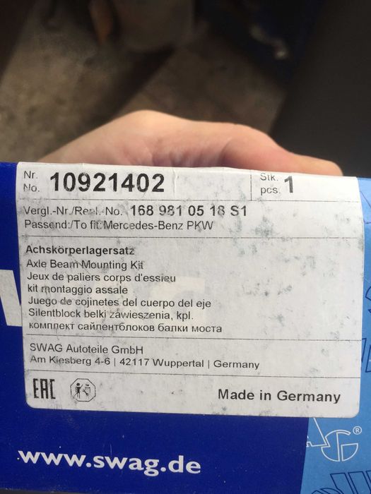 Поперечный рычаг задней подвески на MERCEDES-BENZ А класса W168