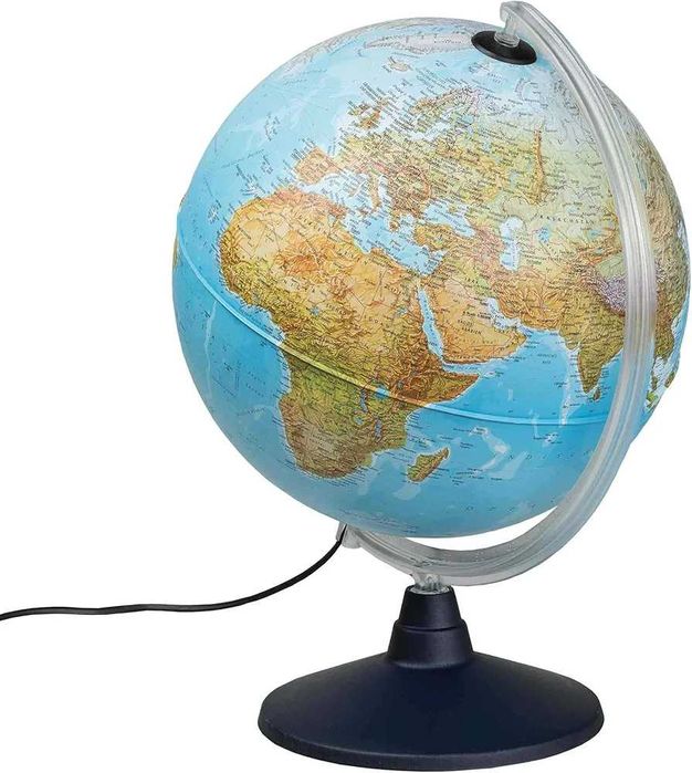 Glob pământesc mare 30cm iluminat, în limba germană pentru copii
