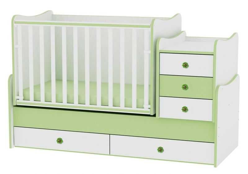 Легло и кошара в едно гардероб и бюро и матраци трансформиращи Lorelli