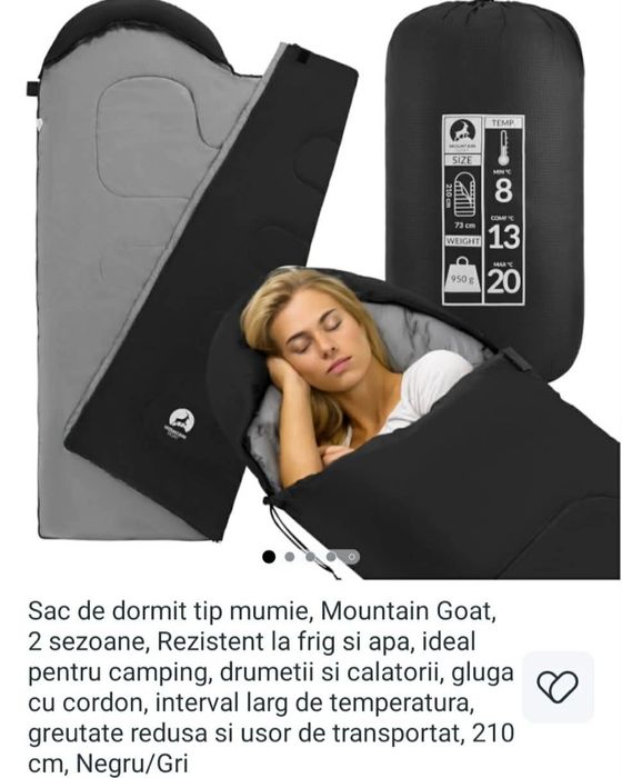 sac de dormit, tip mumie