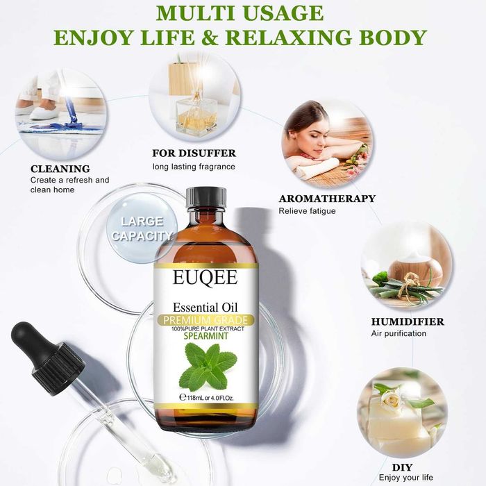 Етерично масло от Мента EUQEE Spearmint аромат Дифузер козметика сапун