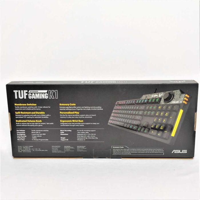 Tastatura Gaming Asus Tuf Gaming K1 RGB Led USB cu fir noua 90MP01X0-BKUA00 garantie sigilata