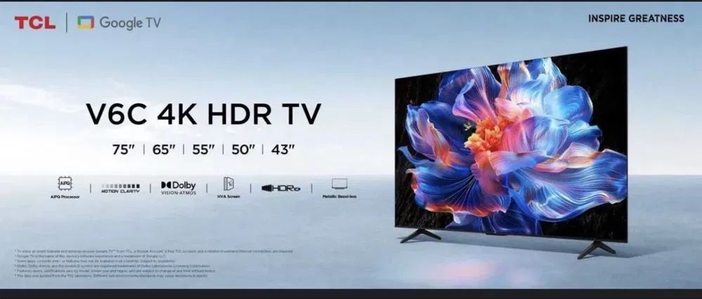 Телевизор TCL 43V6C 4K HDR GoogleTv 2026 Оптом Доставка Бесплатно