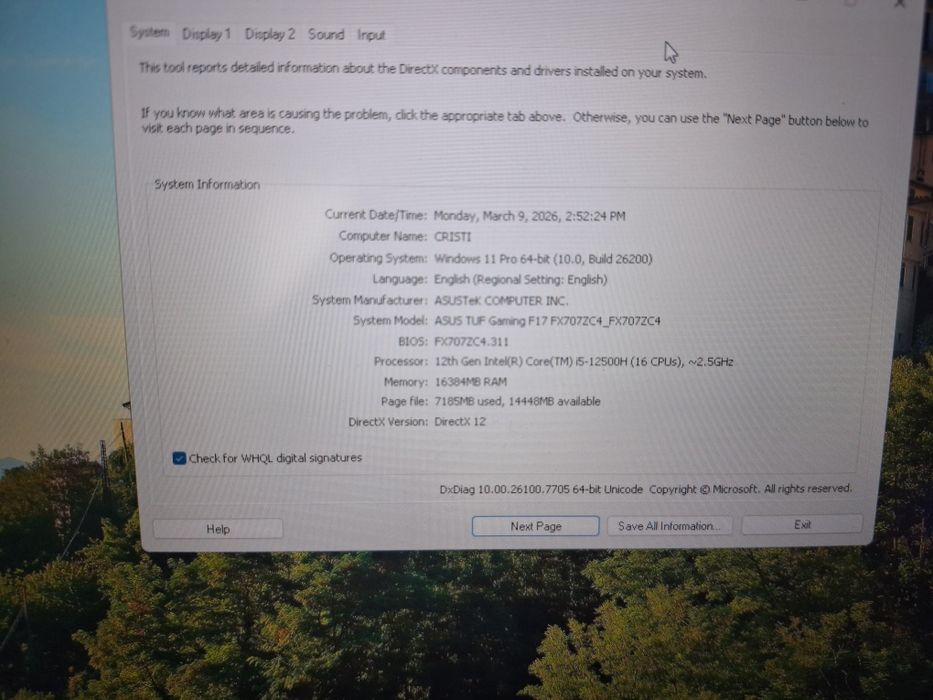 Vand laptop ASUS TUF F17