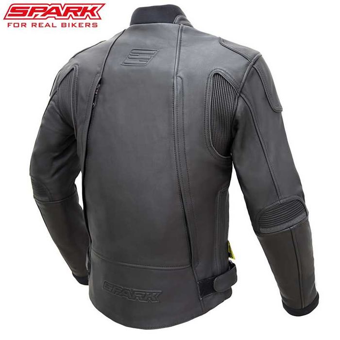 Geaca moto piele NOUA cu protectii complete, aerisiri, Spark Motostar