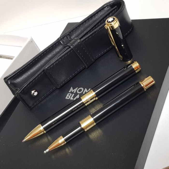 Set Cadou Montblanc pix, roller, toc si mina / cutie cadou