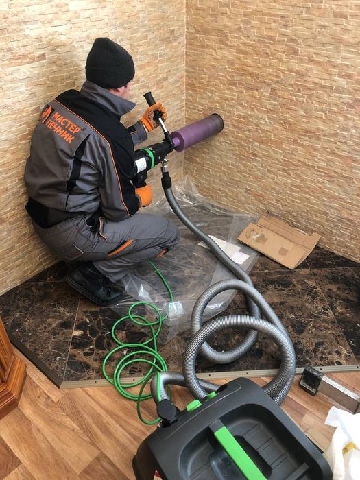 Девор тешиш сухой Алмазные сверления пылесосом  услуги перфоратор