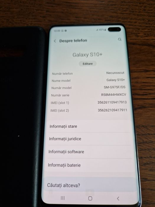 Oferta! Samsung s10+,folie fata spate de nou,126gb,black,plus,necodat