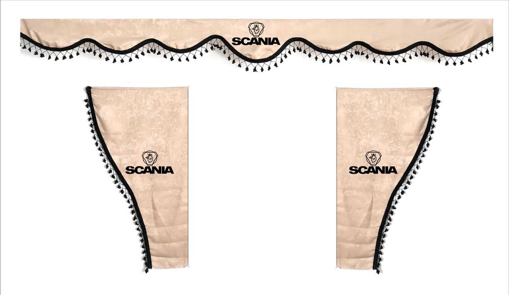 Комплект бежови пердета за камиони(две странични и едно челно)