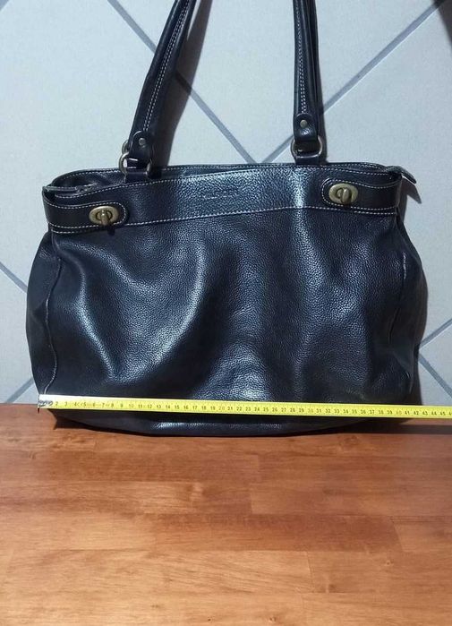 Geantă de umăr Hilfiger din piele naturală premium